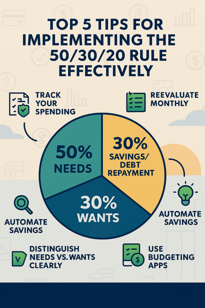 Top 5 Tips for Implementing the 50-30-20 Rule Effectively