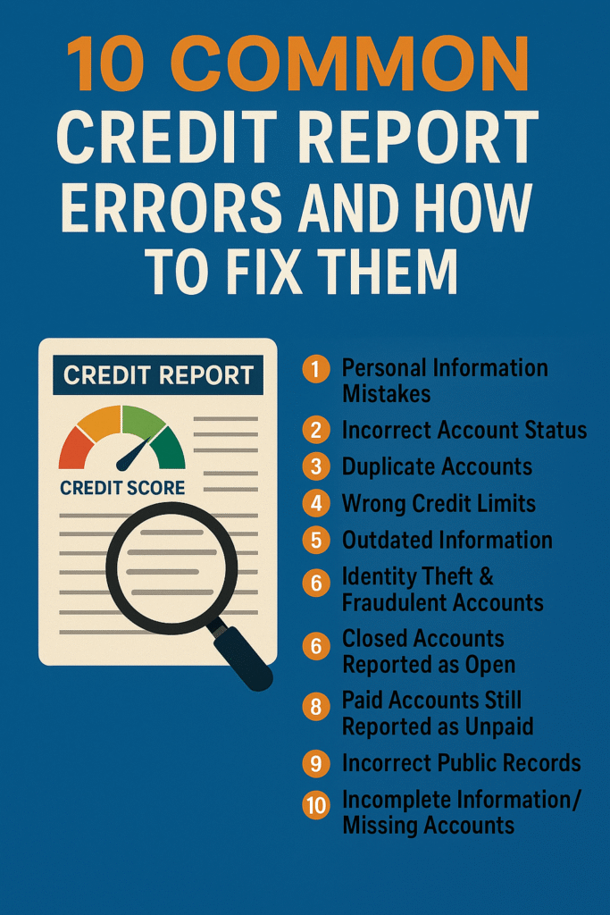 10 Common Credit Report Errors and How to Fix Them